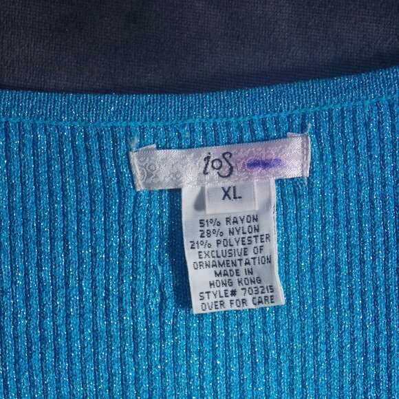 Womens Sleeveless Stretch Shell Blue XL with Bling - Picture 2 of 6